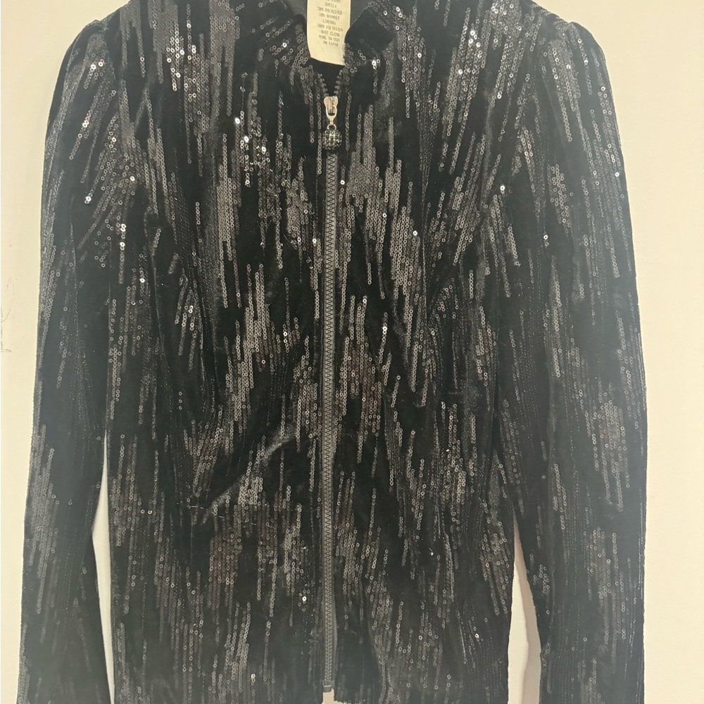 Vitage Cache Black Sequin
Formal Party Blazer Jacket size 8